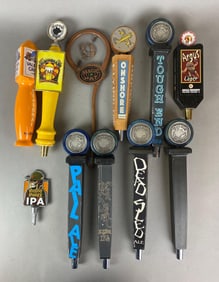 Group of 11 Advertising Beer Tappers