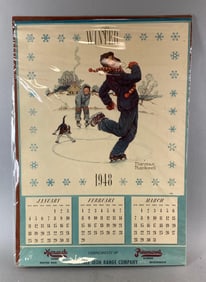 Vintage 1948 Malleable Iron Range Company Norman Rockwell Advertising Calendar