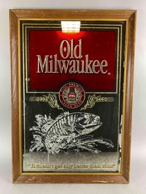 Vintage ROG Old Milwaukee Advertising Beer Mirror