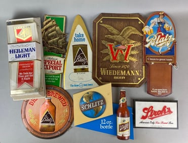 Group of Assorted Advertising Beer Signs