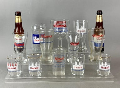Group of Hamms Advertising Beer Glasses and More