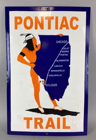 Reproduction Pontiac Trail Advertising Porcelain Sign