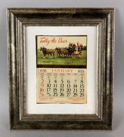 Antique 1938 Tally Ho Advertising Beer Calendar