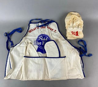 Vintage Pabst Blue Ribbon Advertising Barbecue Outifit
