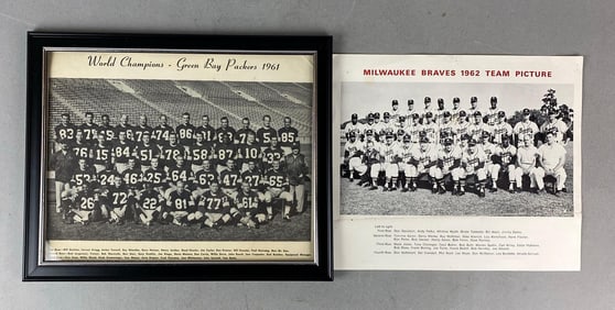 Group of 2 Vintage Sports Team Photos