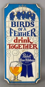 Pabst Blue Ribbon Advertising Beer Wood Plaque