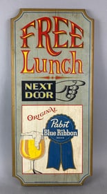 Pabst Blue Ribbon Advertising Beer Wood Plaque