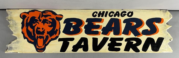 Chicago Bears Tavern Hand-Painted Wood Sign
