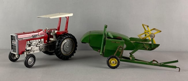 Group of 2 Pressed Steel Farm Equipment Toys