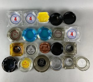 Group of 20 Vintage Advertising Ashtrays and More