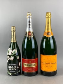 Group of 3 Oversized Champagne Bottles