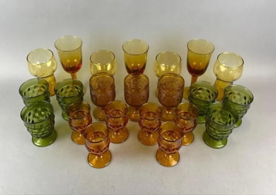 Group of 22 Vintage Glass Goblets