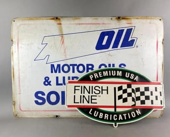Group of 2 Advertising Oil Metal Signs