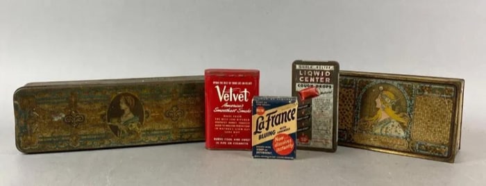 Group of 4 Assorted Advertising Tins and More