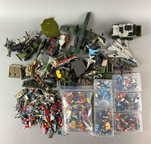 Group of Military transportation toys and more