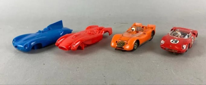 Group of 2 Slot Cars and More