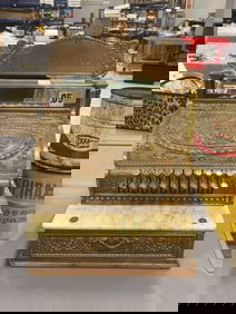 Antique National Ornate Brass Cash Register