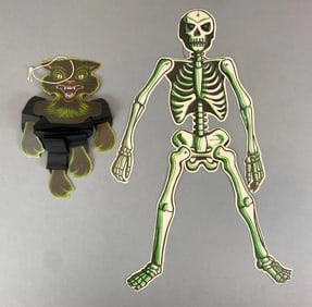 Group of 2 Vintage Cardboard Halloween Decorations