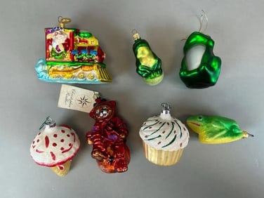 Group of Assorted Christmas Tree Glass Ornaments