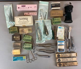 Group of Assorted Dentist Equipment and Tools