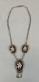 Beverly Etsate Silver Zuni Inlay Necklace
