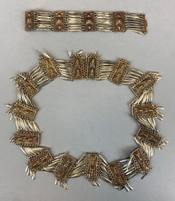 Group of 2 Beverly Etsate Silver Necklace and Bracelet