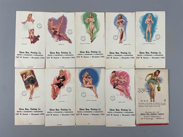 Group of 1949 Sferas Bros. Pinup Advertising Calendars