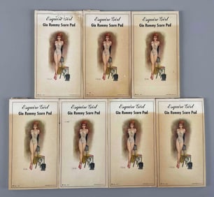 Group of Vintage Esquire Girl Gin Rummy Score Pads