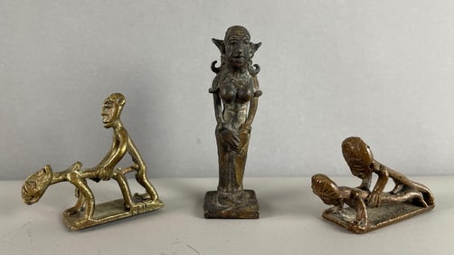Group of Akan Bronze Erotic Goldweights