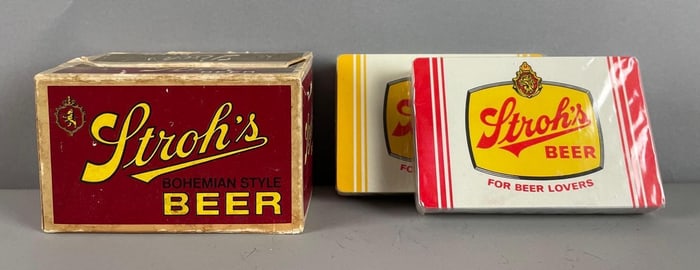 Vintage Strohs Beer Advertising Playing Cards