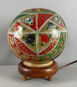 Vintage Hand-Painted Camel Skin Lamp