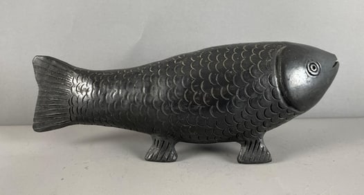 Black Pottery Koi Fish