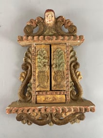 Vintage Peruvian Virgin Mary Wood Retablo