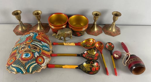 Group of Russian Folk Art Items