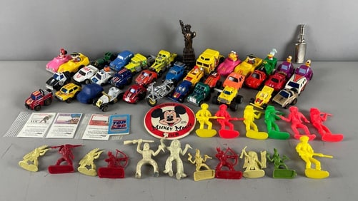 Group of Pull-Back Wheelie Cars and More