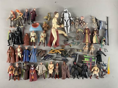 Group of Star Wars Action Figures and Accessories
