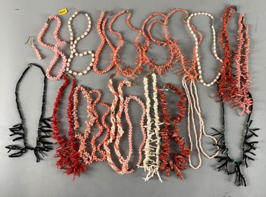 Group of Coral Bead Necklaces