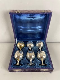 Set of Vintage Silver Plated Cordial Goblets
