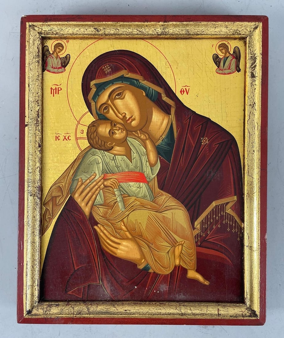 Reproduction Byzantine Icon Virgin of Tenderness Painting on Wood (1 of 2)