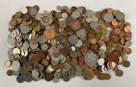 Group of Assorted Tokens and Coins