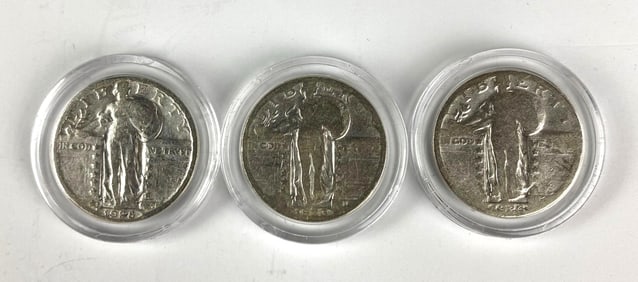 Group of 3 US Standing Liberty Quarters