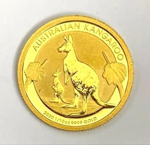 2020 Australia $15 Australian Kangaroo 1/10th oz .999 Gold Coin
