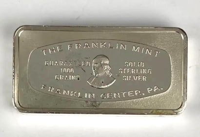 1974 The Franklin Mint 1000 Grain 2 oz .925 Sterling Silver Ingot/ Bar