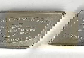 1974 The Franklin Mint 1000 Grain 2 oz .925 Sterling Silver Ingot/ Bar: No 49. Forst National Bank of Kenosha. Kenosha, Wisconsin.