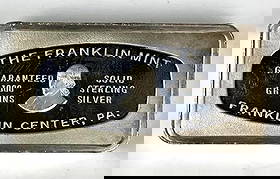 1974 The Franklin Mint 1000 Grain 2 oz .925 Sterling Silver Ingot/ Bar: No 11. Hawaii National Bank. Honolulu, Hawaii.