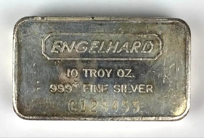 Engelhard 10 oz .999 Fine Silver Ingot/ Bar