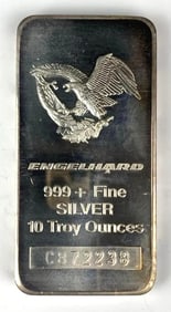 Engelhard 10 oz .999 Fine Silver Ingot/ Bar
