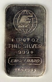Engelhard 1 oz .999 Fine Silver Ingot/ Bar
