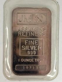 Johnson Matthey 1 oz .999 Fine Silver Ingot/ Bar