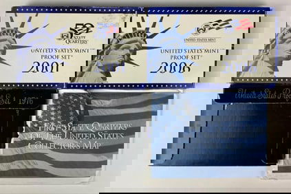 Group of 3 US Mint Coin Proof Sets and more